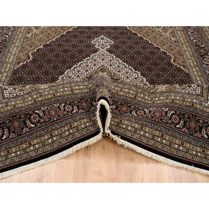 7'9" x 10'0" New Hand Knotted Black Wool Rectangle Oriental Rug - MOA10264062