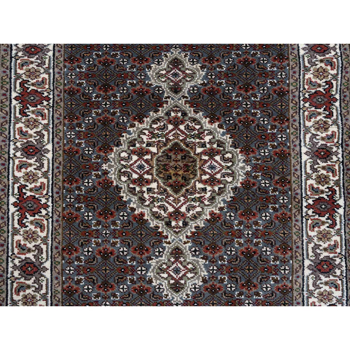 2'6" x 26'1" New Hand Knotted Grey Wool Runner Oriental Rug - MOA10264090