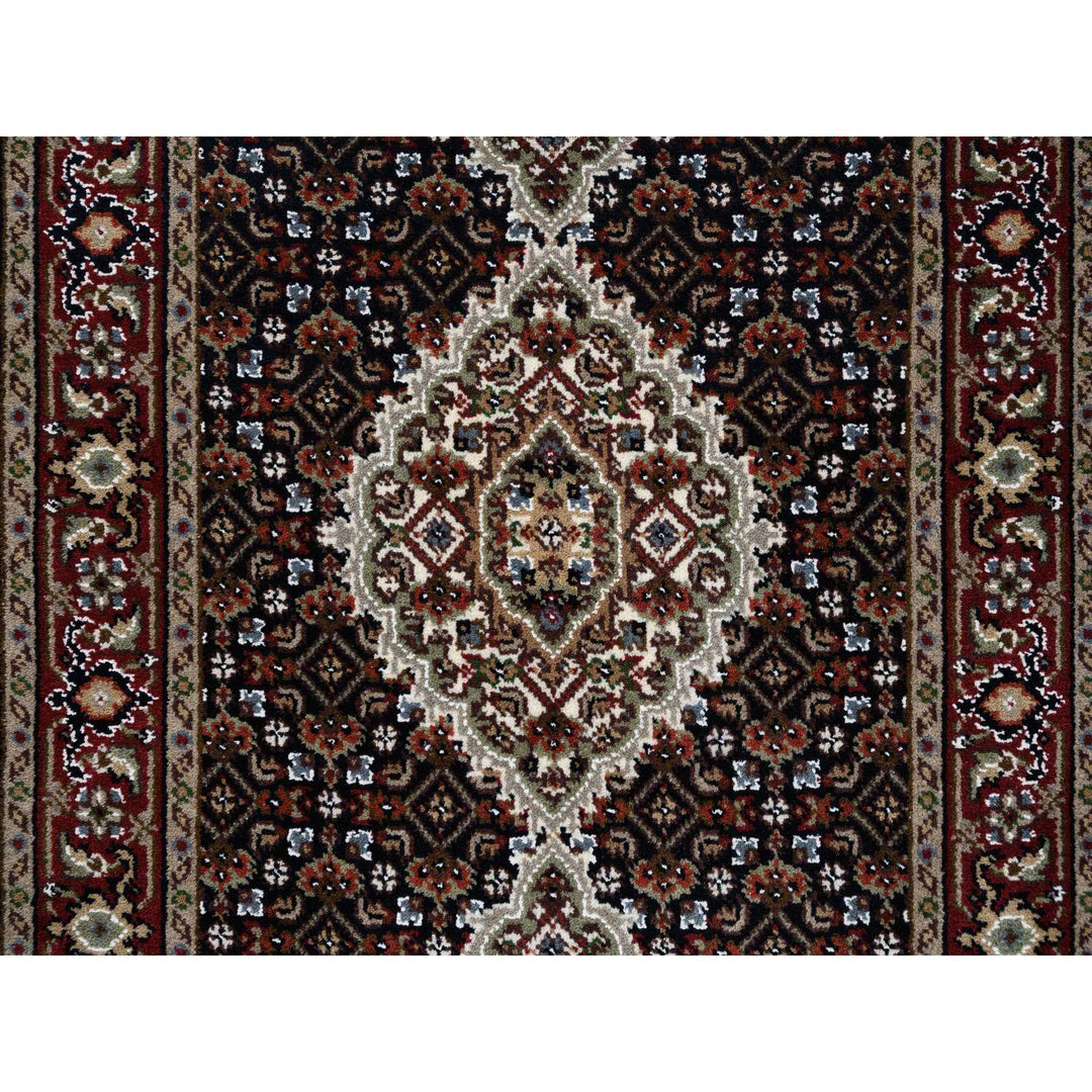 2'6" x 26'3" New Hand Knotted Black Cotton Runner Oriental Rug - MOA10264094