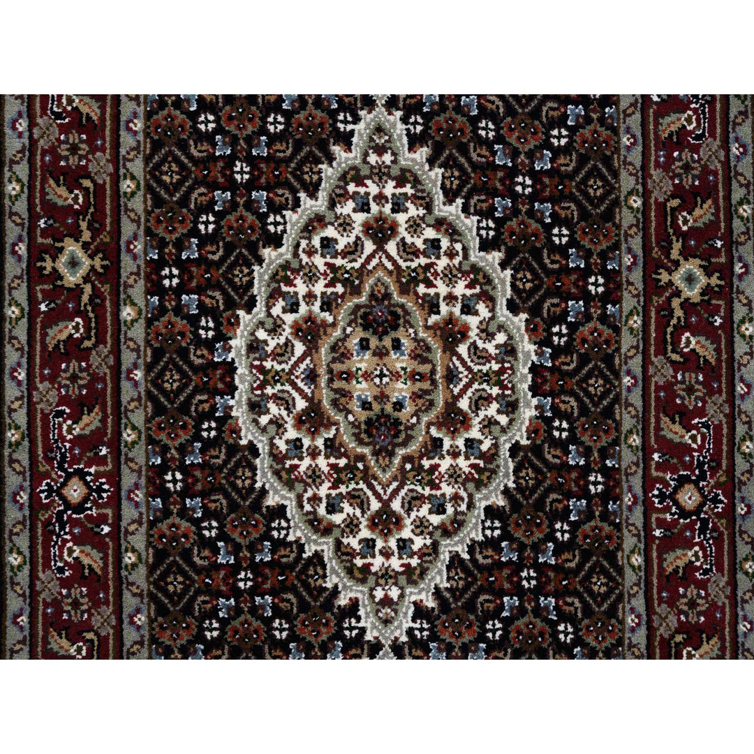 2'4" x 27'1" New Hand Knotted Black Cotton Runner Oriental Rug - MOA10264095