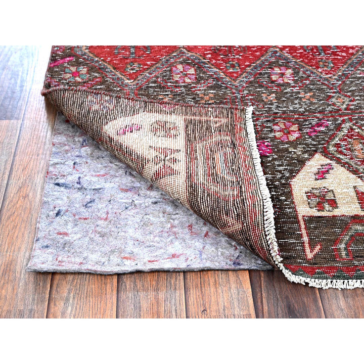 2'7" x 9'1" Vintage Hand Knotted Red Wool Runner Oriental Rug - MOA102640