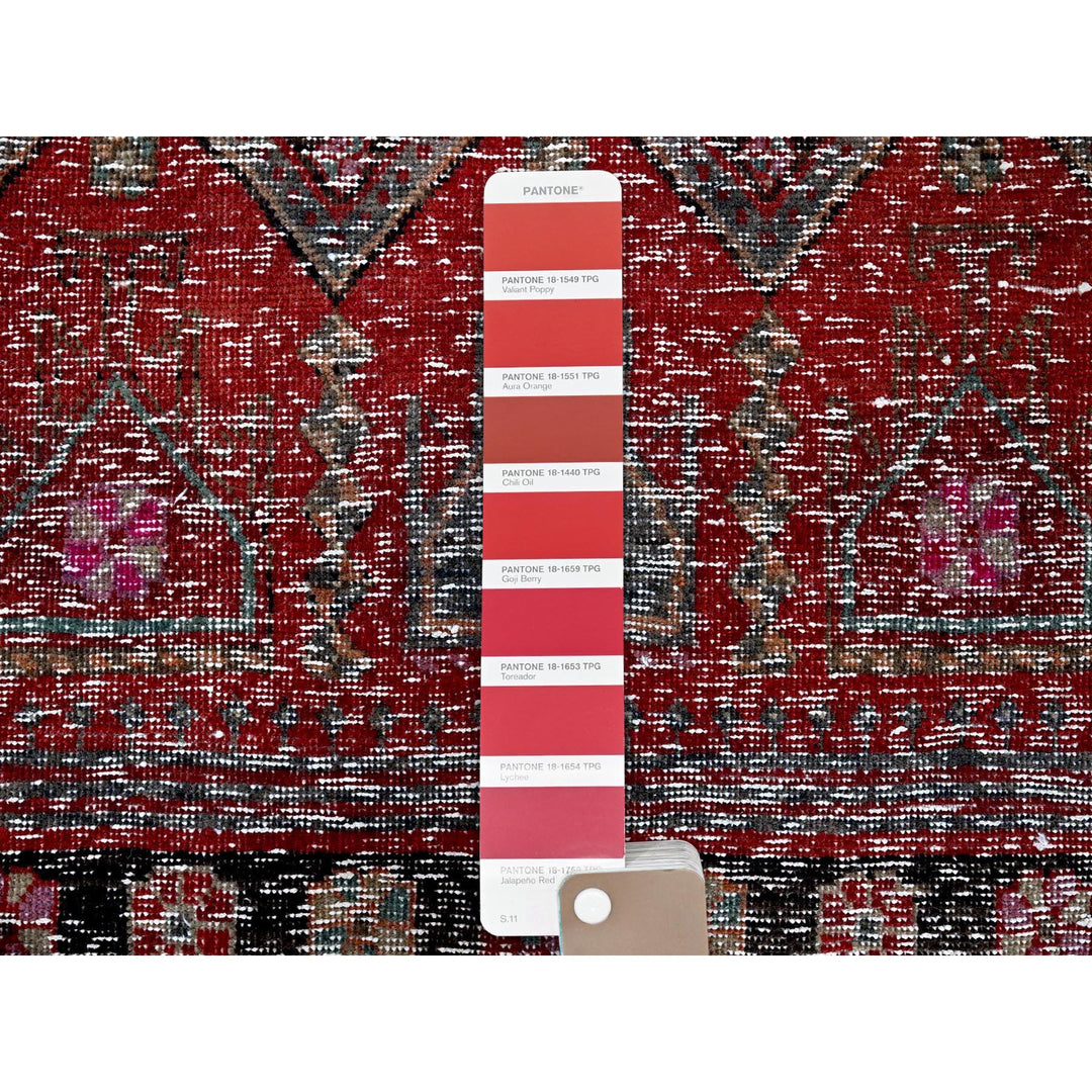 2'7" x 9'1" Vintage Hand Knotted Red Wool Runner Oriental Rug - MOA102640