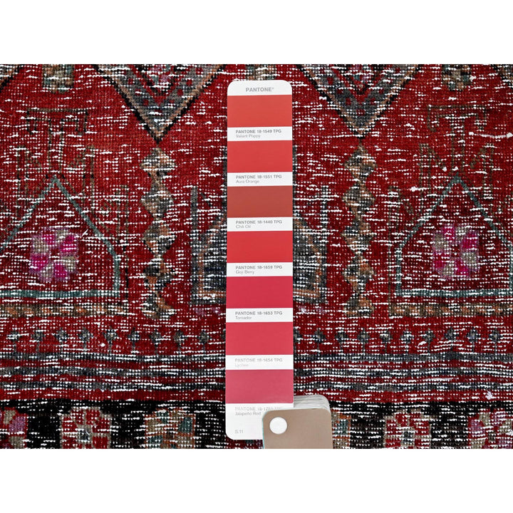 2'7" x 9'1" Vintage Hand Knotted Red Wool Runner Oriental Rug - MOA102640