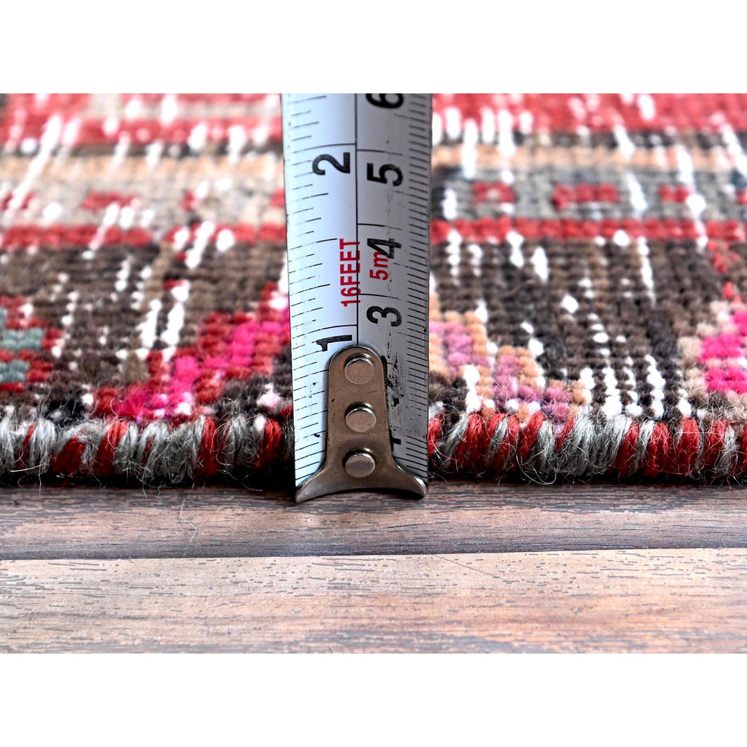 2'7" x 9'1" Vintage Hand Knotted Red Wool Runner Oriental Rug - MOA102640