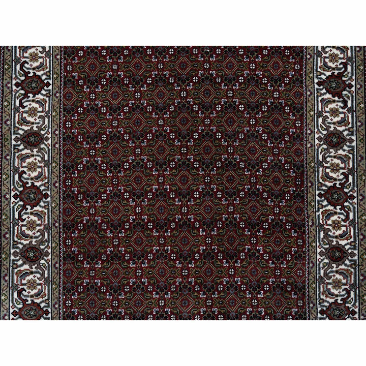 4'0" x 5'10" New Hand Knotted Red Wool & Silk Rectangle Oriental Rug - MOA10264124