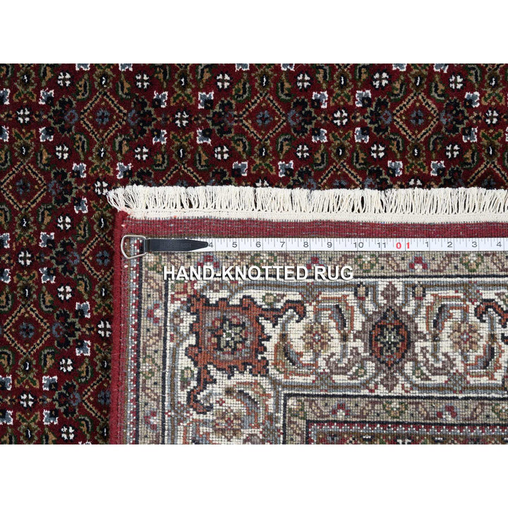 4'0" x 5'10" New Hand Knotted Red Wool & Silk Rectangle Oriental Rug - MOA10264124