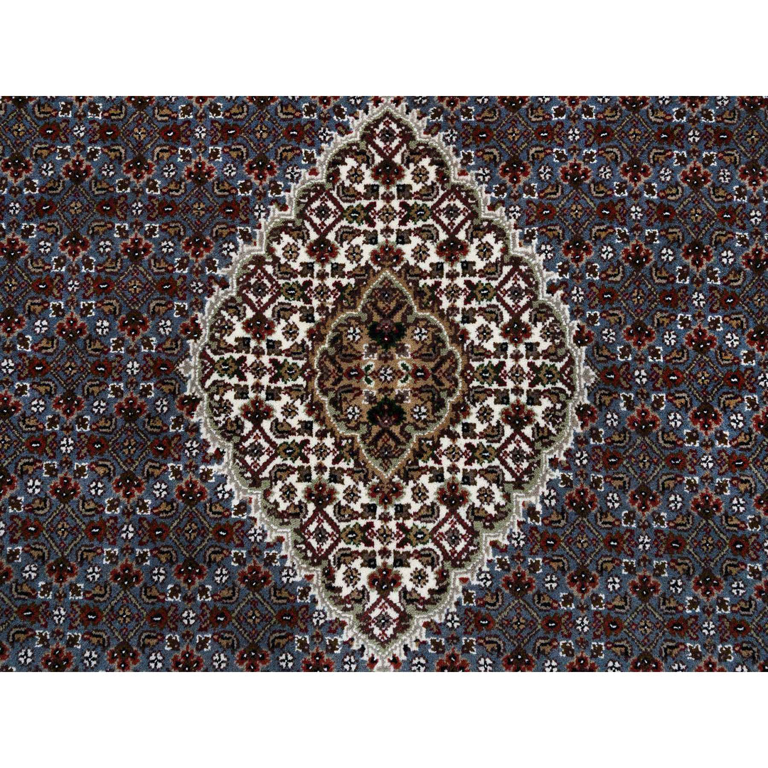 5'0" x 5'0" New Hand Knotted Grey Cotton Round Oriental Rug - MOA10264127