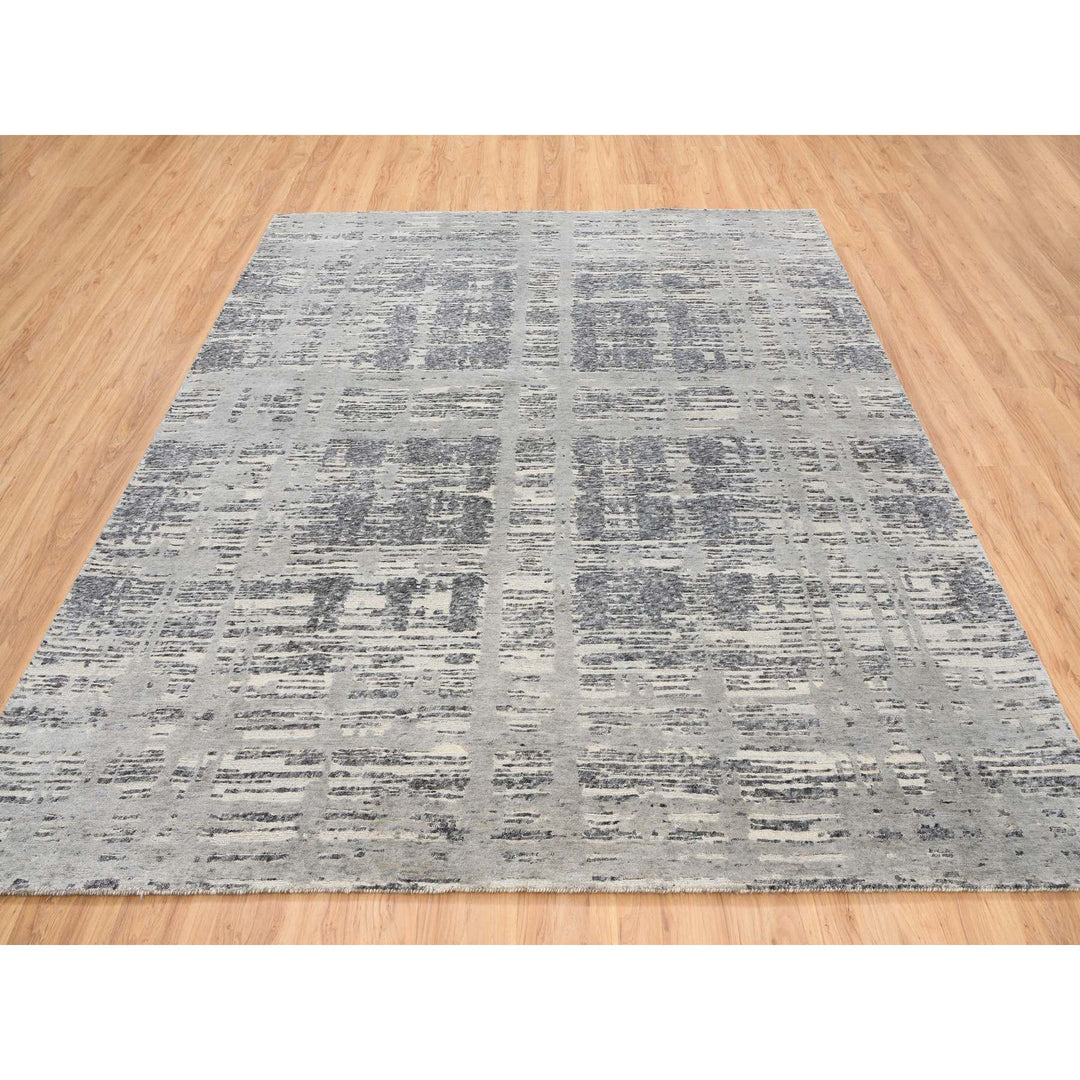 8'1" x 8'2" New Hand Knotted Grey Cotton Square Oriental Rug - MOA10264233