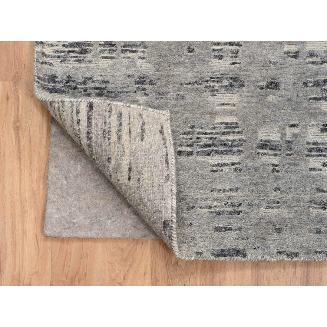 8'1" x 8'2" New Hand Knotted Grey Wool Square Oriental Rug - MOA10264233