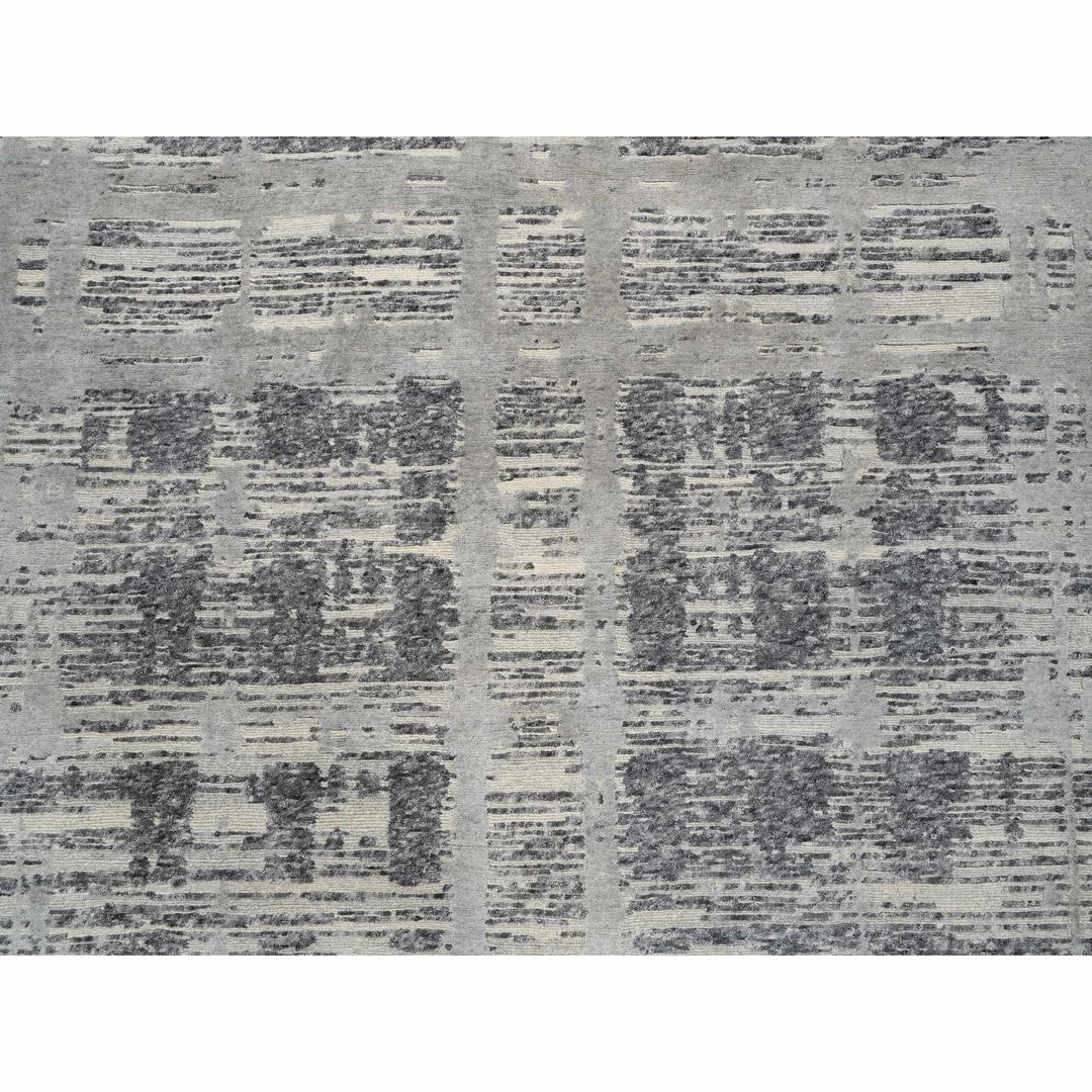 8'1" x 8'2" New Hand Knotted Grey Wool Square Oriental Rug - MOA10264233