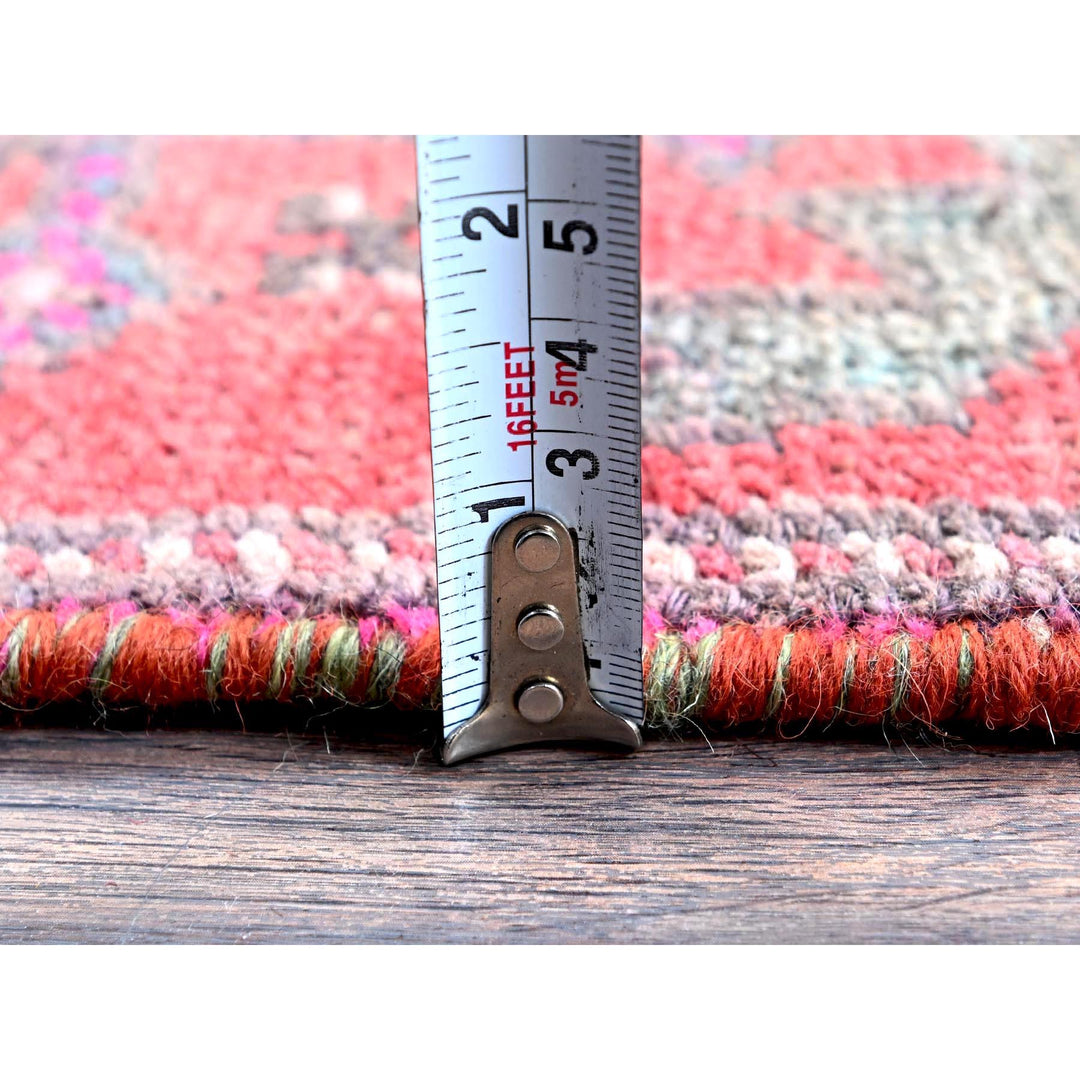 2'8" x 9'10" Vintage Hand Knotted Red Wool Runner Oriental Rug - MOA102642
