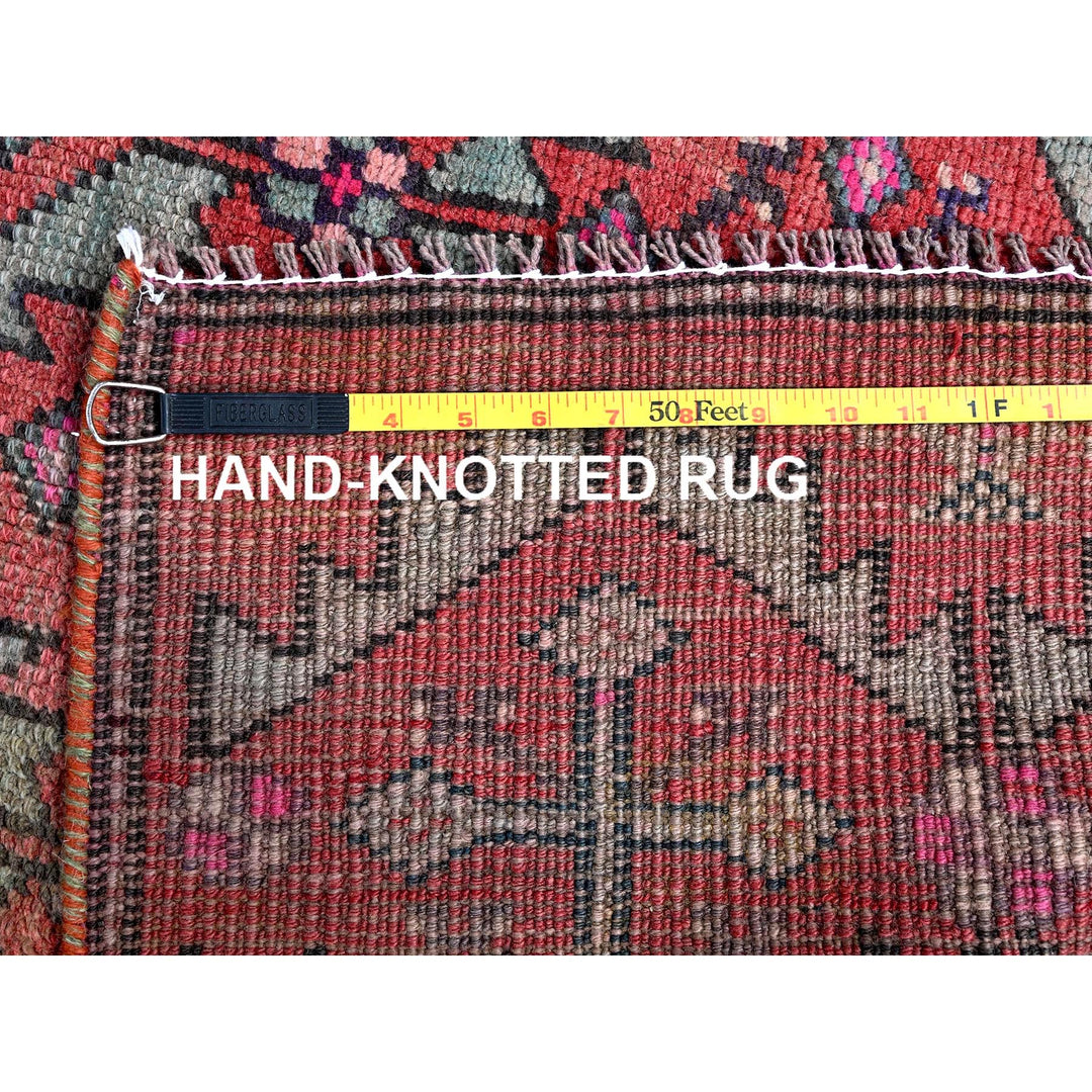 2'8" x 9'10" Vintage Hand Knotted Red Wool Runner Oriental Rug - MOA102642
