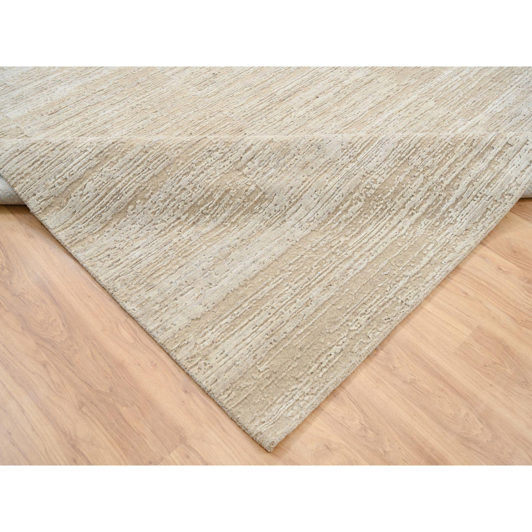 10'0" x 10'0" New Hand Loomed Beige Cotton Square Oriental Rug - MOA10264306