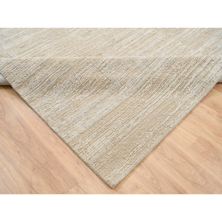 10'0" x 10'0" New Hand Loomed Beige Cotton Square Oriental Rug - MOA10264306