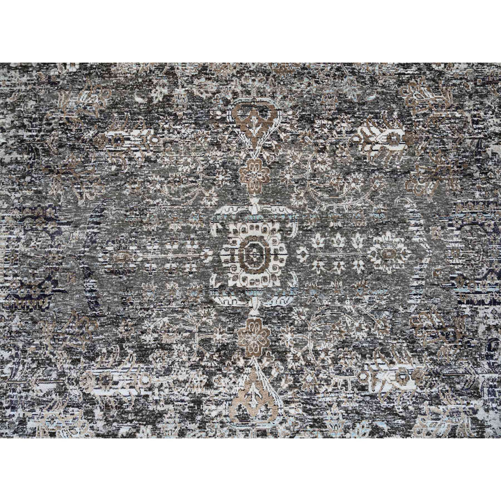 10'0" x 10'3" New Hand Knotted Grey Cotton Square Oriental Rug - MOA10264414