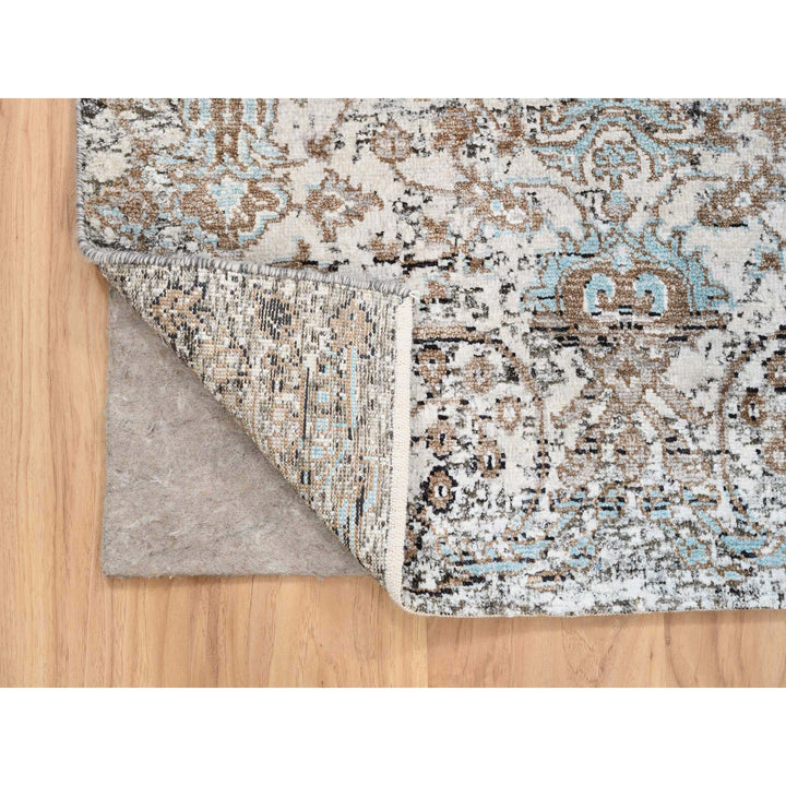 3'0" x 5'0" New Hand Knotted Grey Wool & Silk Rectangle Oriental Rug - MOA10264457