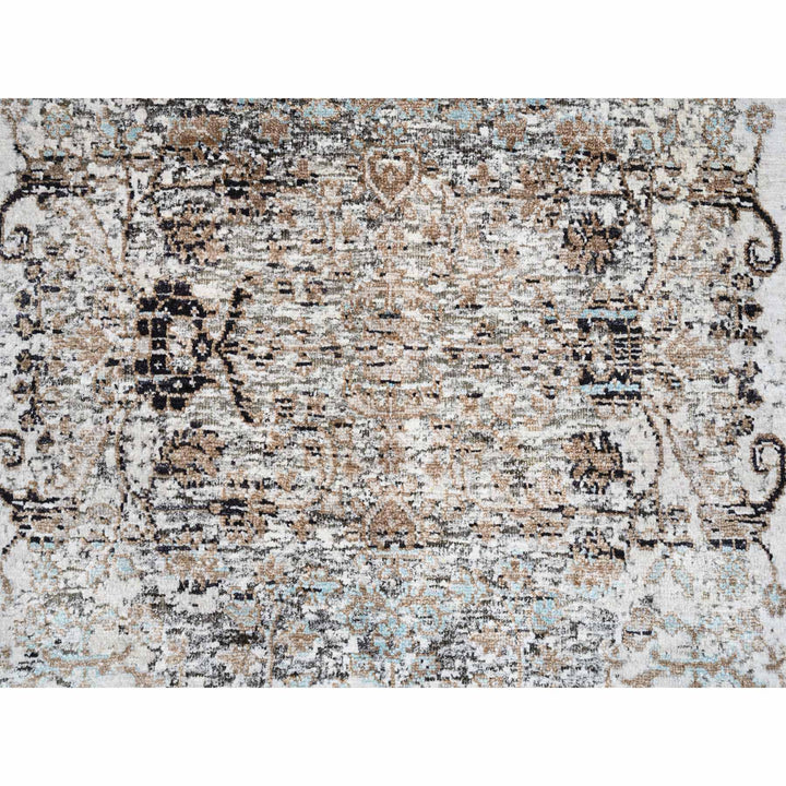 3'0" x 5'0" New Hand Knotted Grey Wool & Silk Rectangle Oriental Rug - MOA10264457