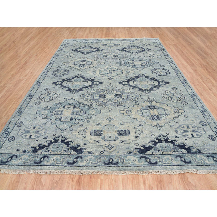 8'10" x 12'0" New Hand Knotted Grey Wool Rectangle Oriental Rug - MOA10264513