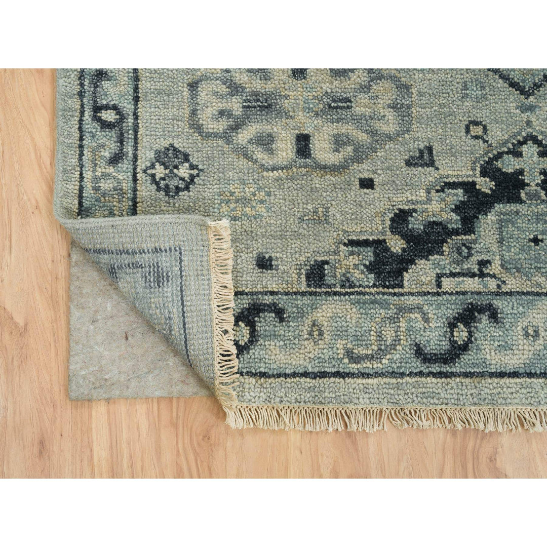 8'10" x 12'0" New Hand Knotted Grey Wool Rectangle Oriental Rug - MOA10264513