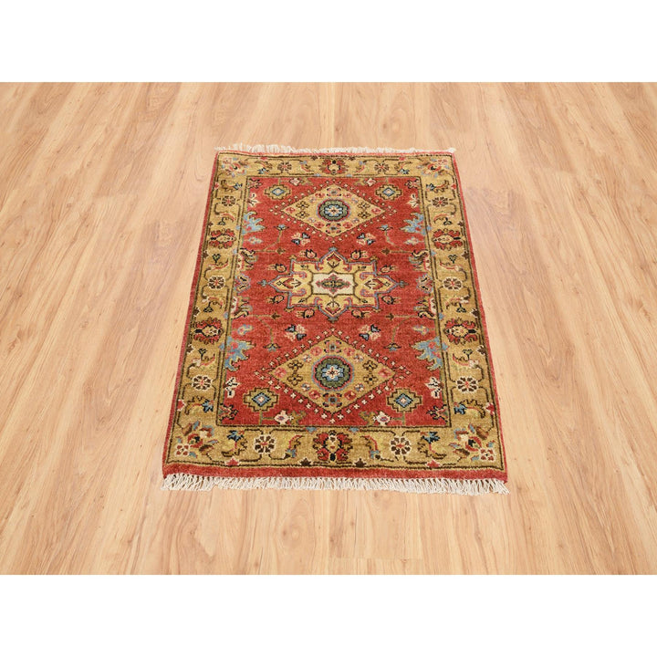 2'1" x 3'0" New Hand Knotted Red Cotton Rectangle Oriental Rug - MOA10264534