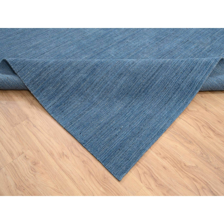 10'1" x 14'0" New Hand Loomed Blue Wool Rectangle Oriental Rug - MOA10264564