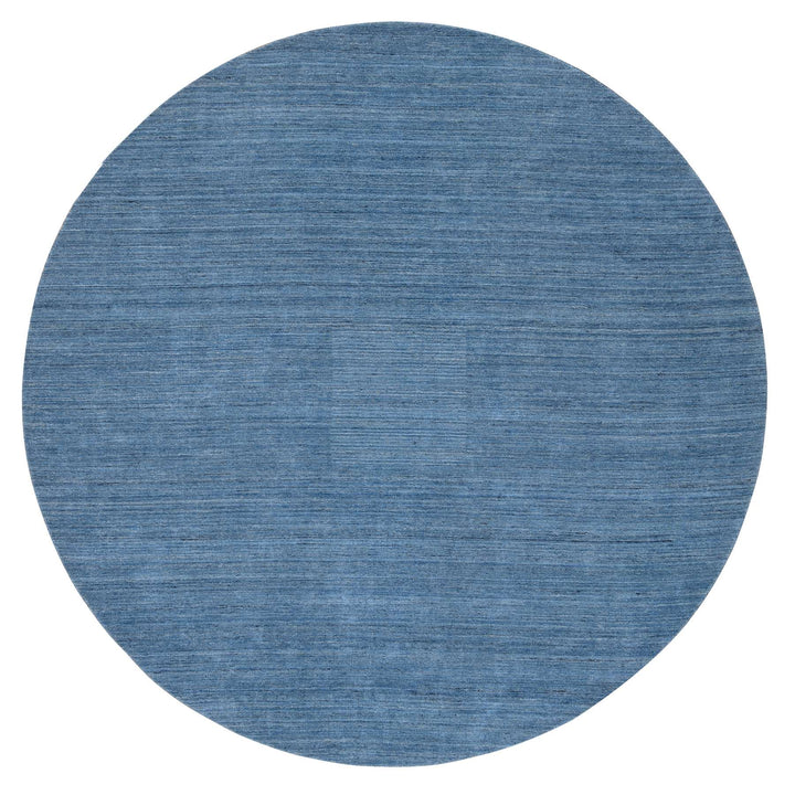 10'0" x 10'0" New Hand Loomed Blue Wool Round Oriental Rug - MOA10264570