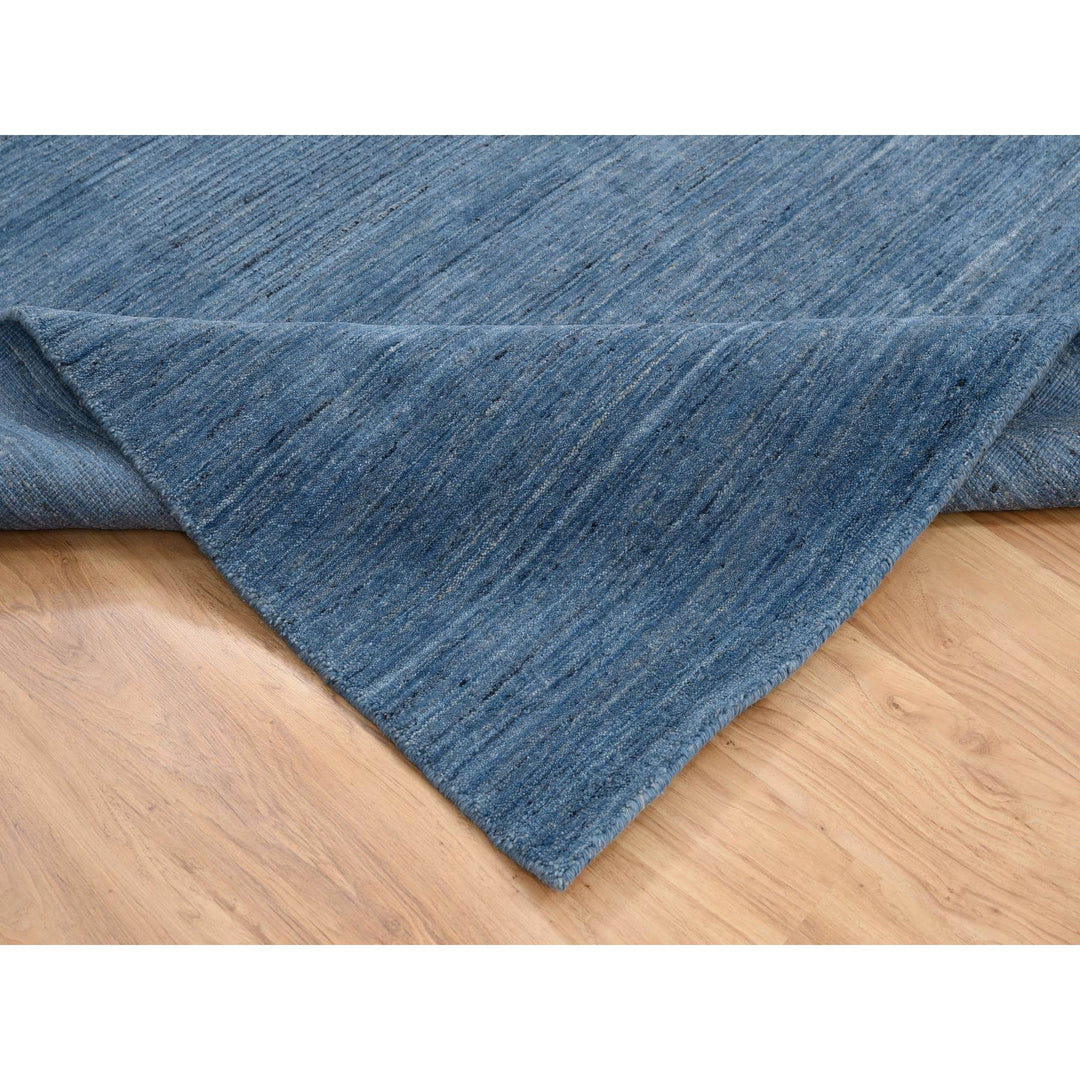 6'0" x 9'0" New Hand Loomed Blue Wool Rectangle Oriental Rug - MOA10264578