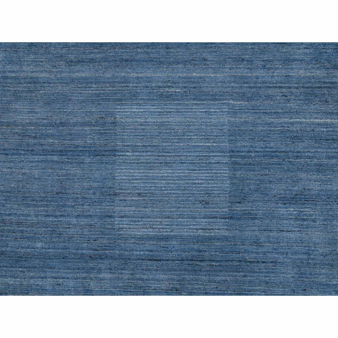 6'0" x 9'0" New Hand Loomed Blue Wool Rectangle Oriental Rug - MOA10264578