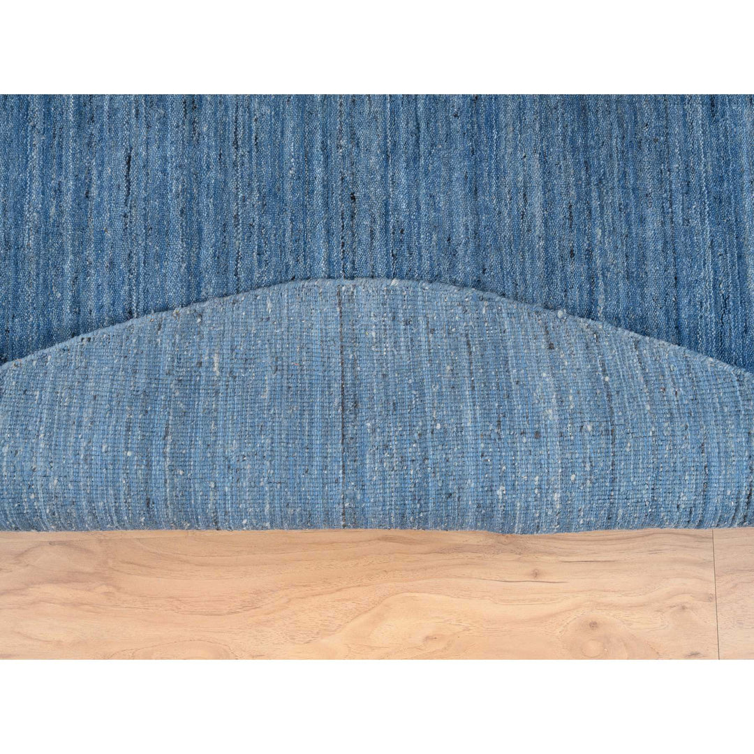 6'0" x 6'0" New Hand Loomed Blue Wool Round Oriental Rug - MOA10264582