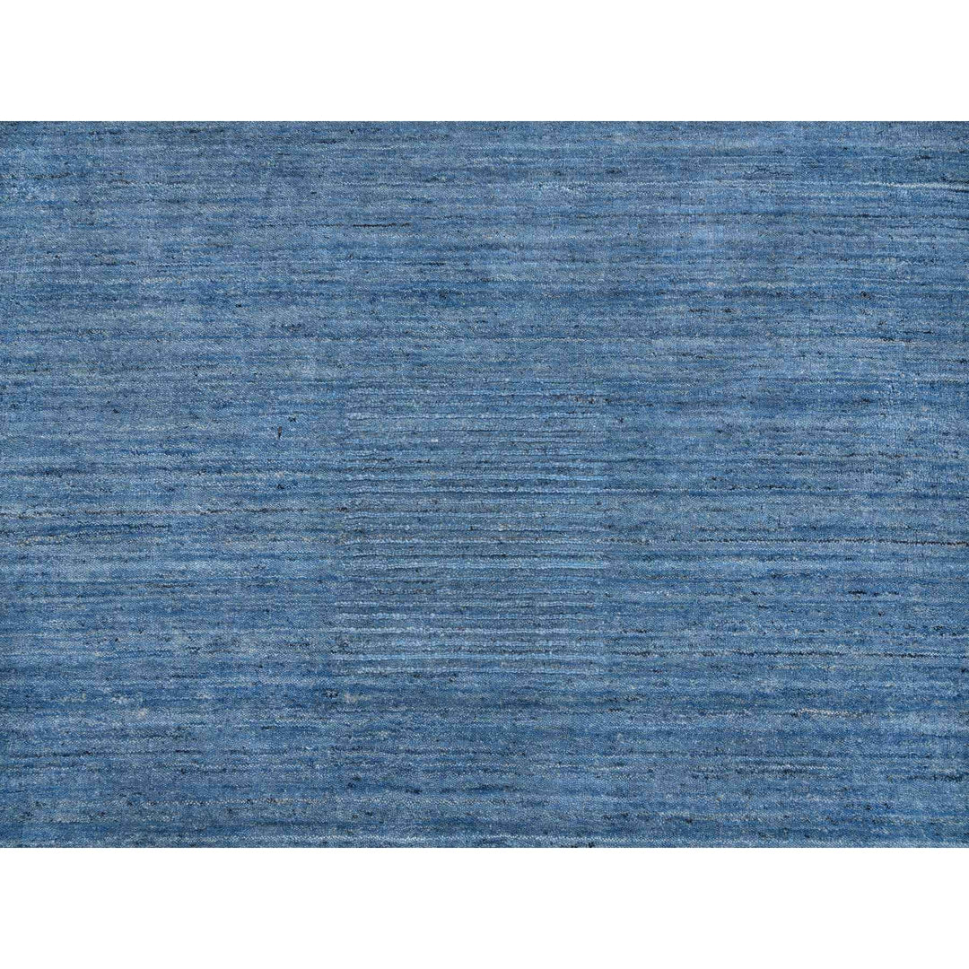 6'0" x 6'0" New Hand Loomed Blue Wool Round Oriental Rug - MOA10264582