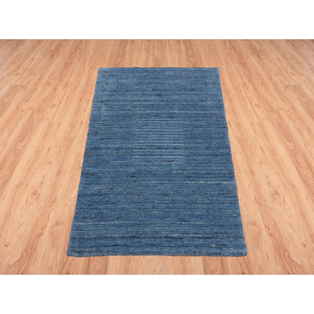 2'0" x 3'0" New Hand Loomed Blue Cotton Rectangle Oriental Rug - MOA10264586