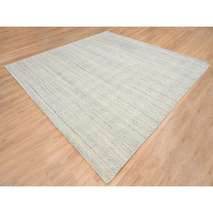 10'1" x 10'0" New Hand Loomed Beige Wool Square Oriental Rug - MOA10264594