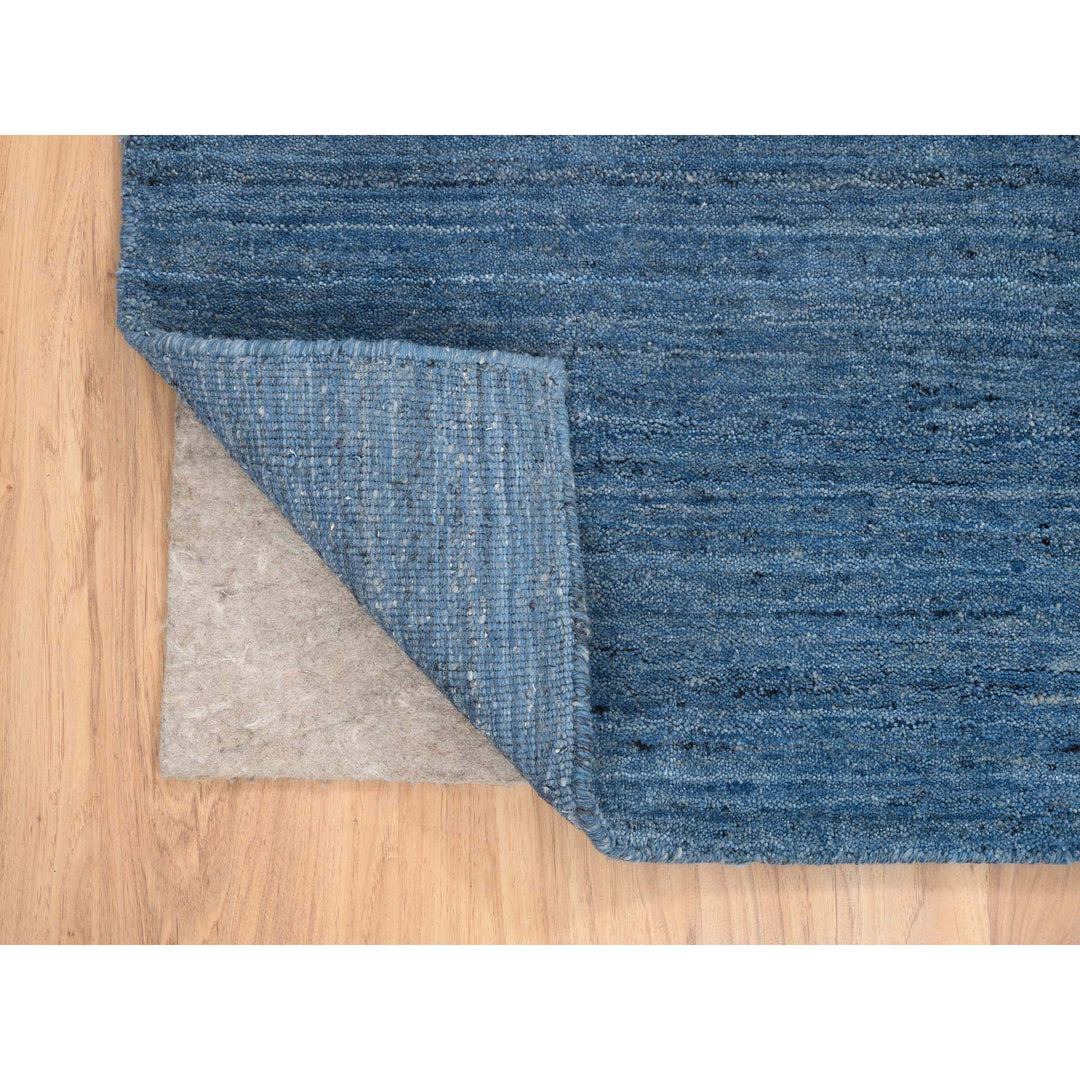 5'0" x 7'1" New Hand Loomed Blue Wool Rectangle Oriental Rug - MOA10264616