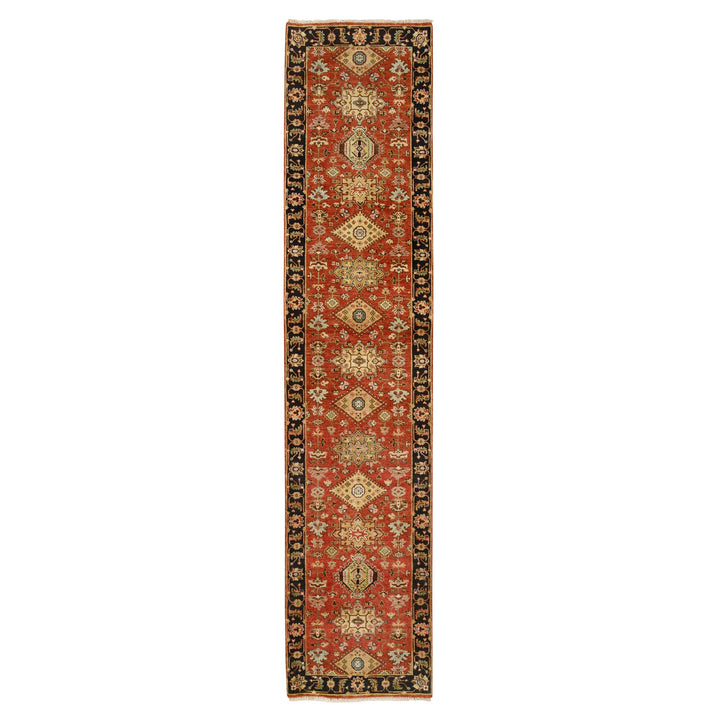 2'9" x 12'0" New Hand Knotted Red Wool Runner Oriental Rug - MOA10264632