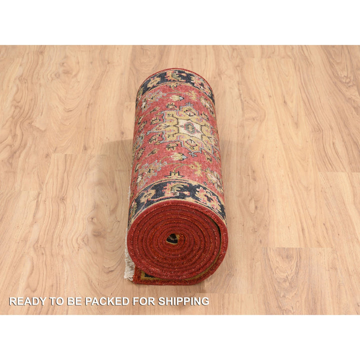 2'9" x 12'0" New Hand Knotted Red Wool Runner Oriental Rug - MOA10264632