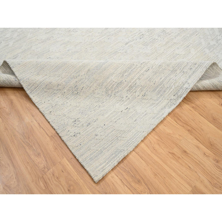 8'1" x 8'1" New Hand Knotted Grey Wool Square Oriental Rug - MOA10264690