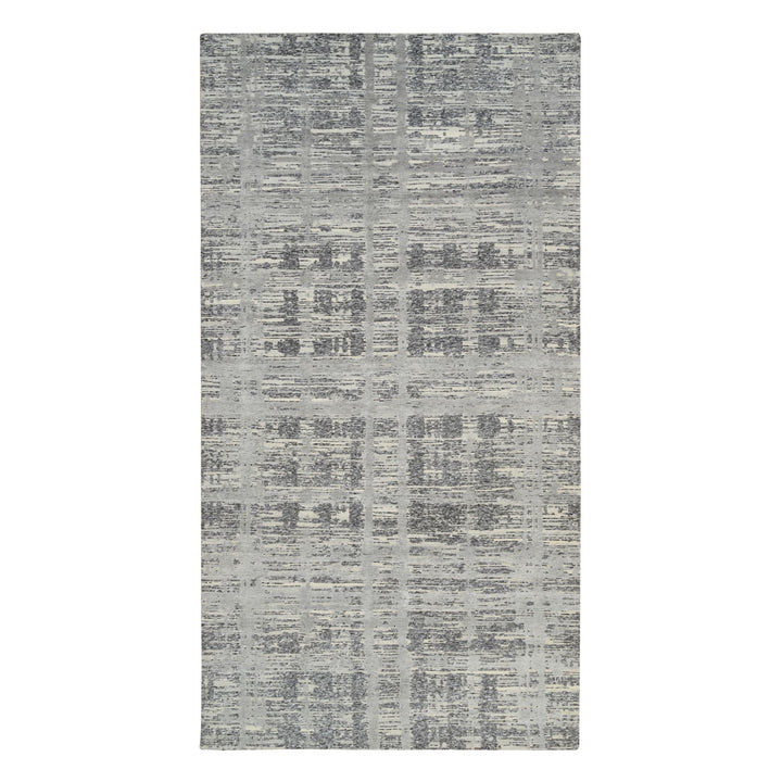 6'2" x 12'0" New Hand Knotted Grey Wool Runner Oriental Rug - MOA10264691