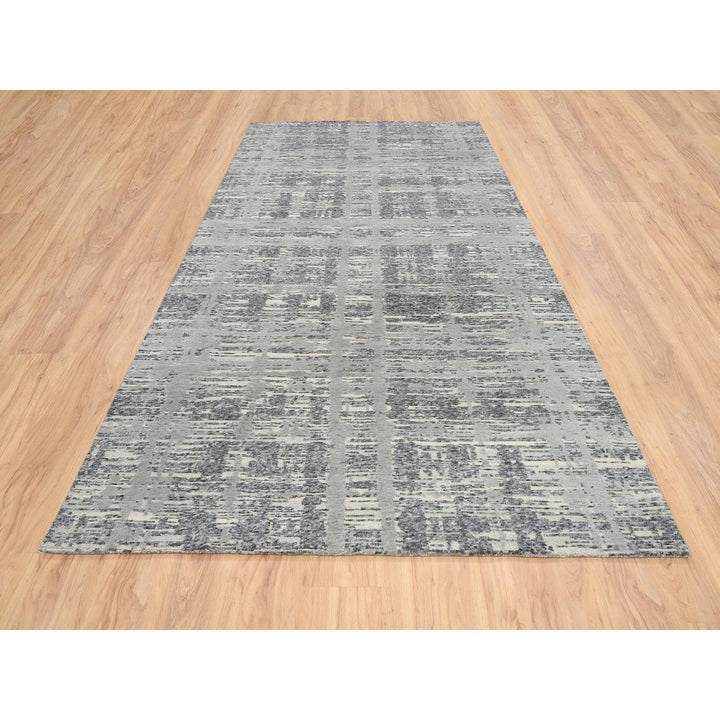 6'2" x 12'0" New Hand Knotted Grey Wool Runner Oriental Rug - MOA10264691