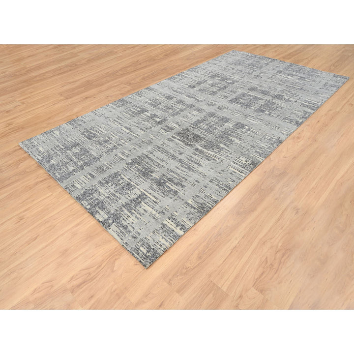 6'2" x 12'0" New Hand Knotted Grey Wool Runner Oriental Rug - MOA10264691