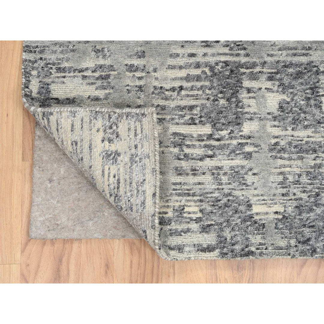 6'2" x 12'0" New Hand Knotted Grey Wool Runner Oriental Rug - MOA10264691