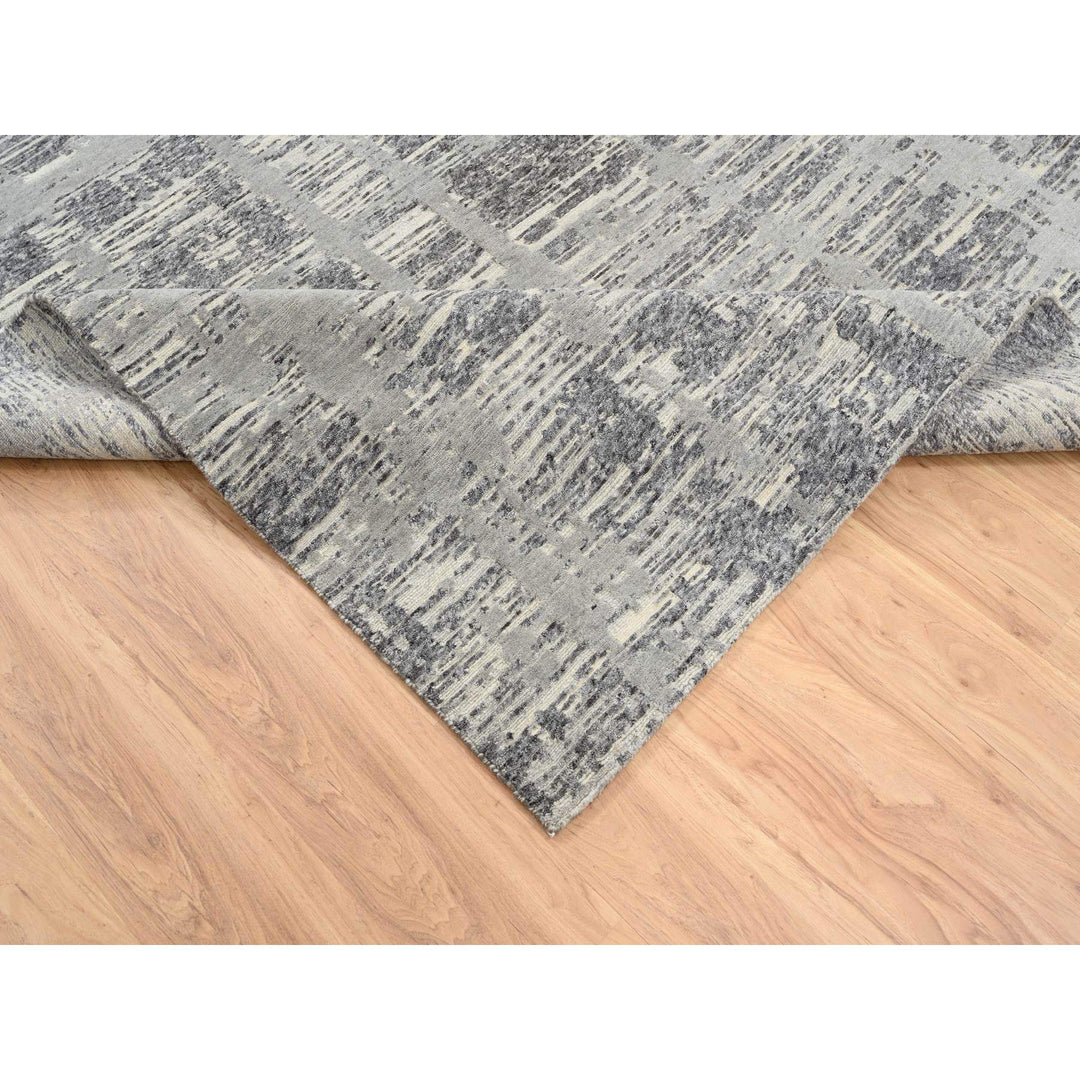 6'2" x 12'0" New Hand Knotted Grey Wool Runner Oriental Rug - MOA10264691