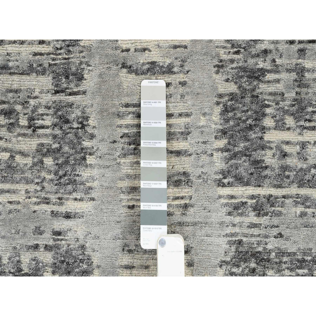 6'2" x 12'0" New Hand Knotted Grey Wool Runner Oriental Rug - MOA10264691