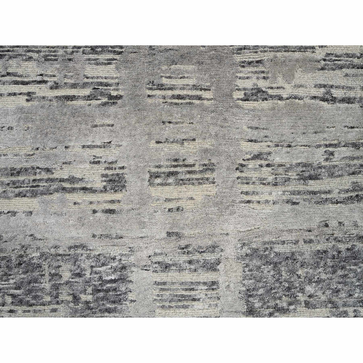 2'6" x 22'0" New Hand Knotted Grey Wool Runner Oriental Rug - MOA10264695