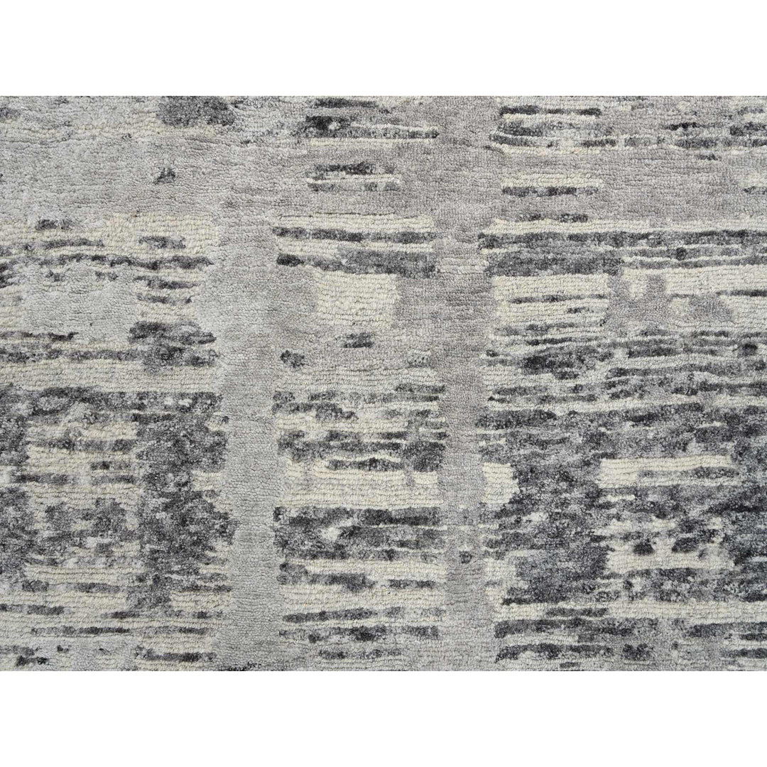 2'6" x 20'0" New Hand Knotted Grey Wool Runner Oriental Rug - MOA10264697