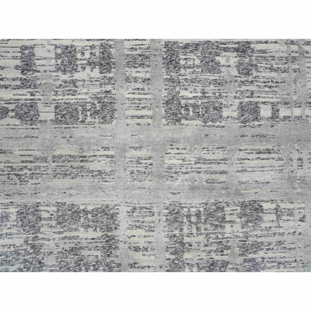 13'7" x 14'0" New Hand Knotted Grey Wool Square Oriental Rug - MOA10264710