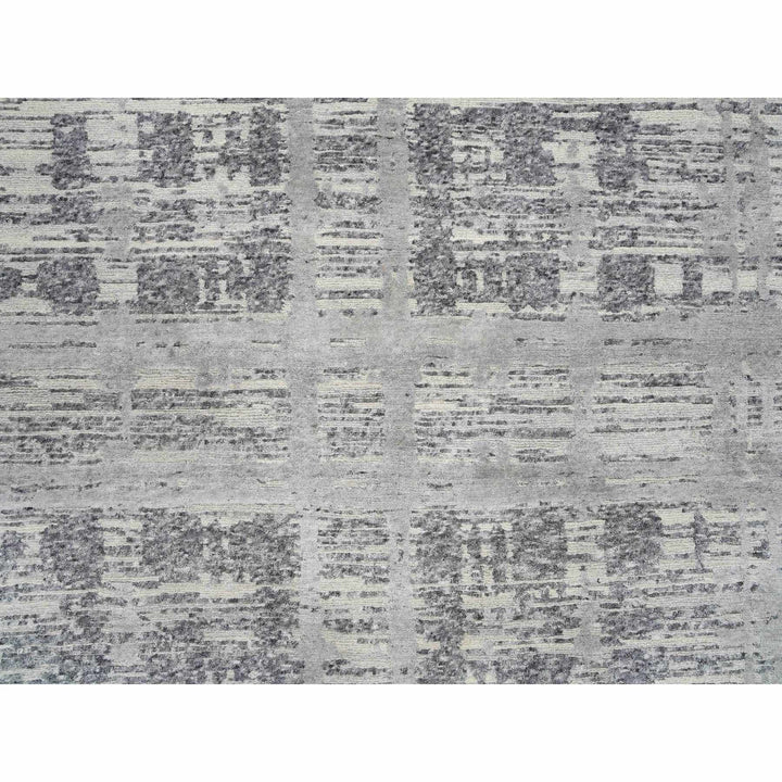 13'7" x 14'0" New Hand Knotted Grey Wool Square Oriental Rug - MOA10264710