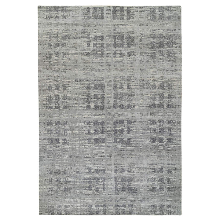 12'0" x 18'3" New Hand Knotted Grey Wool Rectangle Oriental Rug - MOA10264714