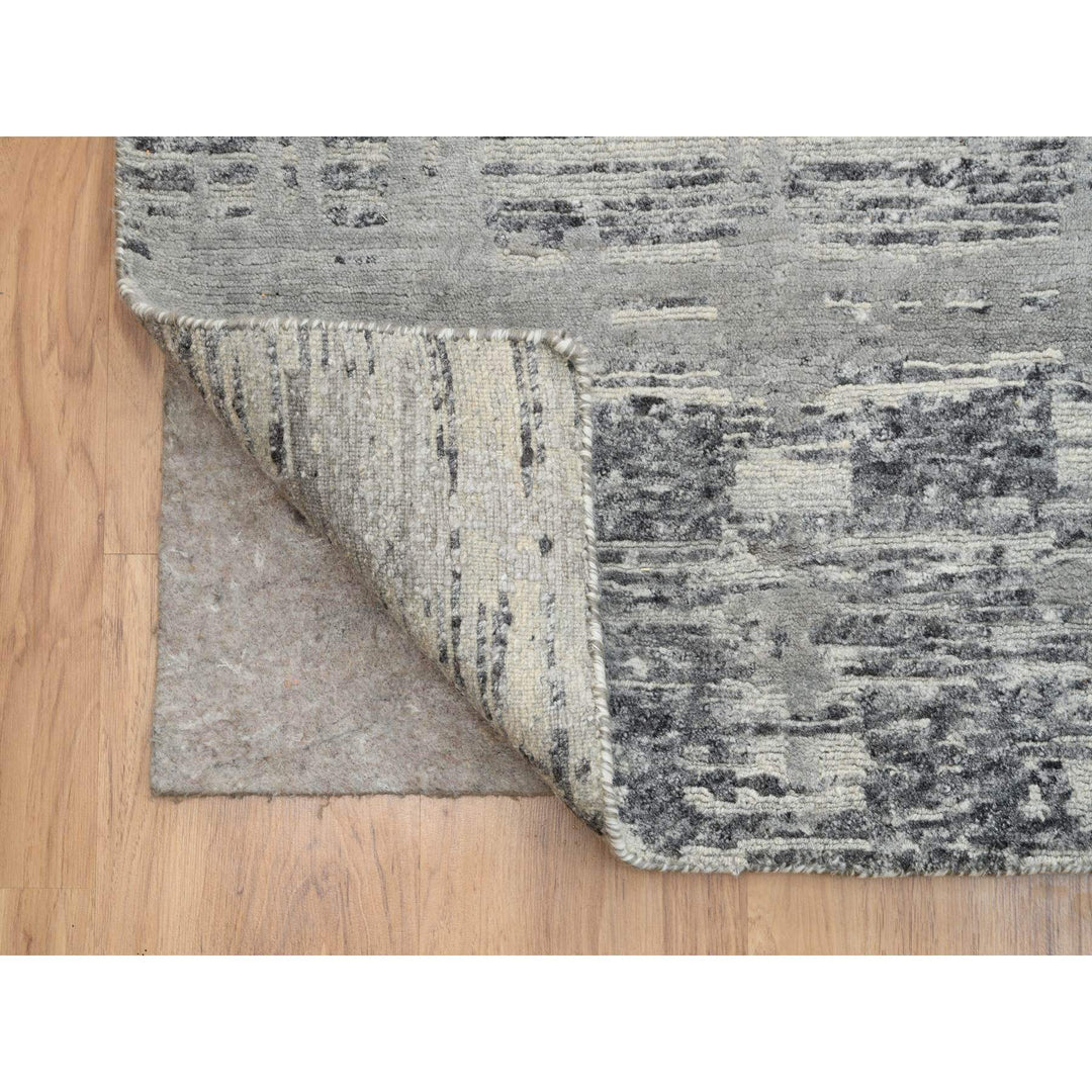 12'0" x 18'3" New Hand Knotted Grey Wool Rectangle Oriental Rug - MOA10264714