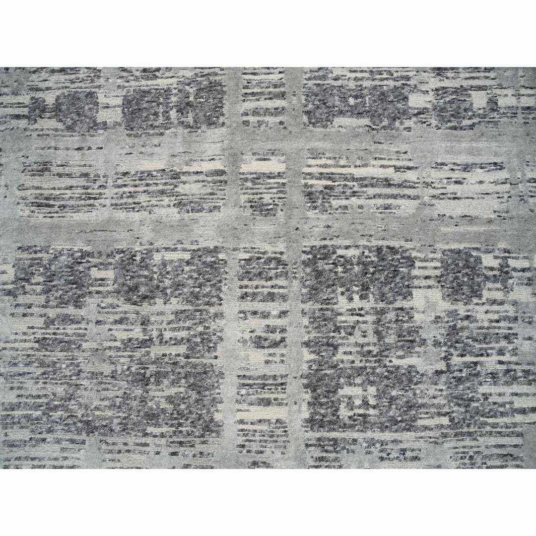 12'0" x 18'3" New Hand Knotted Grey Wool Rectangle Oriental Rug - MOA10264714