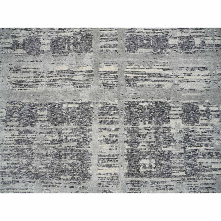 12'0" x 18'3" New Hand Knotted Grey Wool Rectangle Oriental Rug - MOA10264714